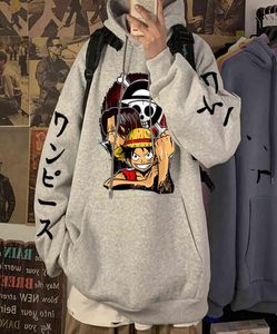 Janpanese Anime One Piece con cappuccio manga manga hip hop felpe a maniche lunghe abiti da streetwear y11202816822