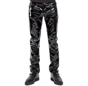 Women039s Höschen sexy Männer solide schwarze PVC Latex Hosen Männliche erotische Clubwear Gay Fetish Wetlook Low Taille Spiele Aufführung 4702986