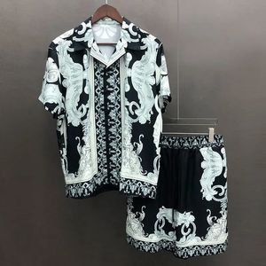 Hawaiian Shirt Streetwear Artistic Abstract Shirts Streetwear Hip Hop Casual Beach Holiday Short Sleeve Suit Men Tracksuit Set 240518