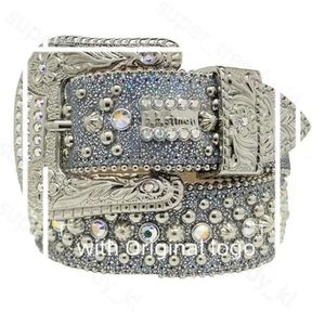 BB Simon Belt Luksusowy pasek mężczyzn Kobiety Rhinestones Pasek Pasek Western Bling Bling Crystal BB Pasek Diamond Harajuku Y2K Fahsion Studded Back Bag 311