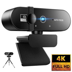 Webcams New mini webcam for PC webcam with USB microphone autofocus 4K 2K 1080P full HD streaming camera J240518