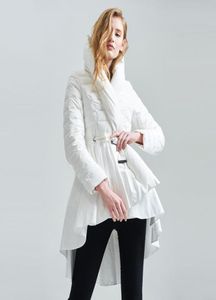 フード付きハットタイドベルトヘムパーカスホワイトダックダウンジャケット女性ゆるプラスサイズエレガントな冬のコート温かいソリッドアウターA0089743028