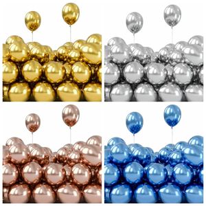 200 PCs 5 polegadas Chrome Metallic Helium Balloons para aniversário de aniversário das decorações de festa de Natal 240509