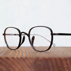 Occhiali da sole Fashion Frame Squadra quadrati Vintage Telaio di titanio da uomo Donne Giappone Myopia prescrizione occhiali ottici retrò ey 313l