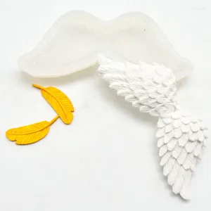 Baking Moulds DIY Pendant Angel Wing Shape Silicone Mold Feather Cake Mould Tools Sugar Flipping Epoxy Resin Fondant Making Charm