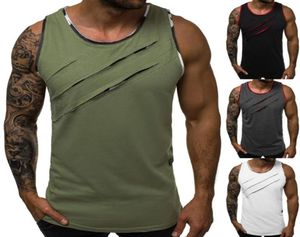 Men039S TANK TOPS SOMMER TOPLESELESS Bodybuilding Gym Vest Singlet Hole Fitness Muscle Tee Shirt Homme Male Tankop Plus SIZ9262119