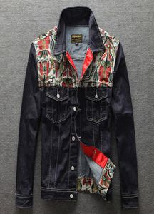 유럽 ​​아메리칸 스트리트 패션 남자 재킷 포크 슈텀 디자인 레트로 데님 재킷 남자 코트 고품질 슬림 핏 청소년 재킷 7503622