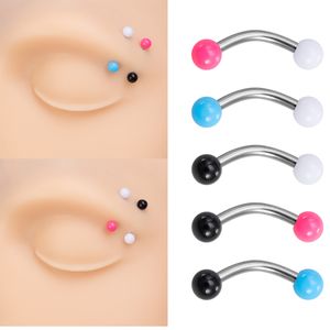 5pcs Acryl Ball zakrzywiony pierścień do brwi sztangi Stalowy Banan Lip Reting Stug Daith Helix Chrząstka Kolczyki biżuterii