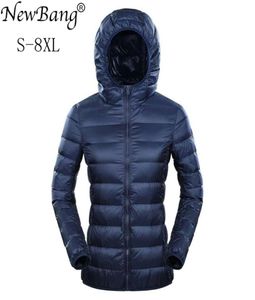 Bang 7XL 8XL Plus Size Down Jacket Women Hooded Ultra Light Feather Winter Thin Warm Windbreaker Coats 2201066782916