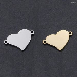 Charms wznb 10pcs Hearts Печать пустого подвесного разъем из нержавеющей стали для ювелирных украшений