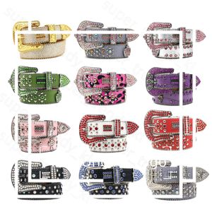 Bling besetzt Crystal Fashion Diamant BB Simon Belt lässig Frau Leder Designer Gürtel der Breite 3,8 cm Rock Luxurys Harajuku BB Gürtel Punkriemenbeutel 886