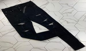 Мужские расстроенные разорванные байкерские джинсы Slim Fit Motorcycle Biker Denim для мужчин модного дизайнера Balma Hip Hop Mens Jeans Good Calize7606937