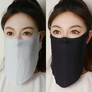 Scarves UV Protection Sunscreen Mask Sun Proof Bib Summer Face Neck Wrap Cover Shield Solid Color Scarf