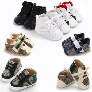 Nyfödda sneakers baby första vandrare skor spädbarn läder basket skor 12 stil sport barn mode stövlar barn småbarn mjuk sula mockasiner