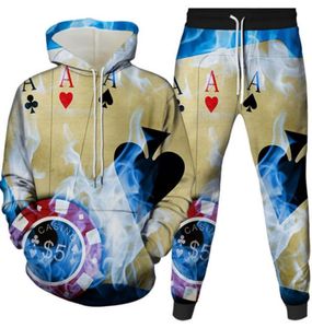 MenPlus TeesLarge Size Tracksuit Men Autumn New Playing Card Digital31869206161456