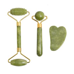 Natural Jade Roller Massager for Face liftting Antiwrinkle Gua Sha Stone Beauty Skin Care Tool 240516