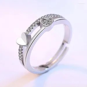Кластерные кольца 925 Стерлинговые серебряные серебряные серебряные слои Сложный кольцо Бжаска вечности для женщин подарок на день Святого Валентина Чистые украшения BSR412