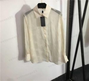 Bloups Womens camisas de cadeia personalizada Printing de designer de luxo de luxo elegante camisetas de bolso de bolso duplo de lapela vestido feminino pano 9831831