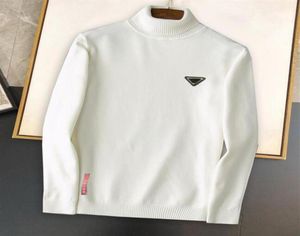 Najnowszy Men039S Turtleeck SWEATK Moda swobodny dzianinowy sweter haftowane logo luksusowe men039s top miękki sweterp8796217d3633182