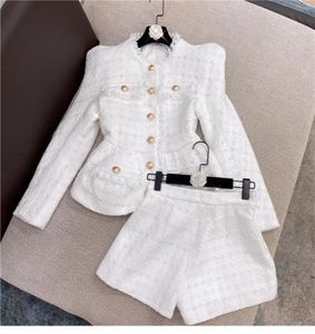 Modepersonlighet Toppkvalitet Original Design Women039s Jacket Twopiece Bright Silk Tweed Coat Slim Style Fringe Garn With S9382623