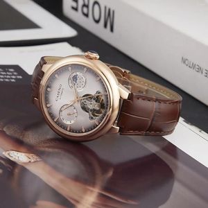 腕時計カセノブランド精密鋼スチールストロングナイトグローツアービヨン完全自動機械時計-6996GTH
