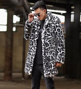 Леопардовый искусственный меховой меховой пиджак Мужчина теплый мех