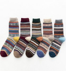 Men039s Socks 5 Pairs Brand Winter Wool Thicken Sheep039s Warm Men Retro Style Colorful Fashion Man For Snow Boots7694781