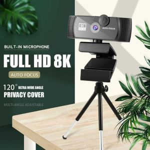 Webbkameror 8K 4K 1K Full HD Network Camera med mikrofon USB -plugg lämplig för PC -bärbar dator YouTube Skype Whatsapp Video Mini 4K Camera J240518