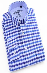 MEN039S Uzun Kollu Mavi Oxford Elbise Gömlek Sol Göğüs Cep Pamuklu Erkek Sıradan Katı Düğme Aşağı Gömlekler 5xl 6xl Büyük Boyut2407508