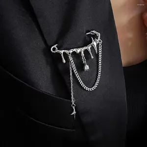 Spettame corea in stile corea spilla liquida metallica per donne abiti da uomo decorazione cristallo stella a pendente a pendente a perno