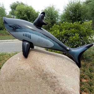 Sand Play Water Fun Inflatable floating toys childrens water toys PVC shark shaped simulated swimming pool inflatable animals Q240517