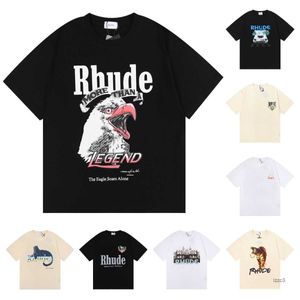 Rhude Tshirt Designer mass camisetas Tide Tee Men Women Rould Roul