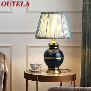 Bordslampor Outela Ceramic Brass Desk Light Modern Home Decoration för vardagsrum mat sovrum