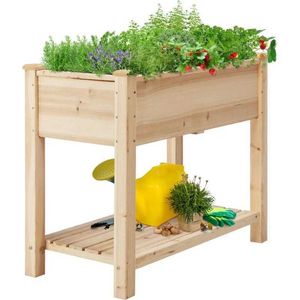 Плантаторы горшки для садоводческого выращивания садовой кровать для растения с ногами и стойкой для хранения из дерева, поднявшей растительный кровать, используемый для цветов/herbsq240517