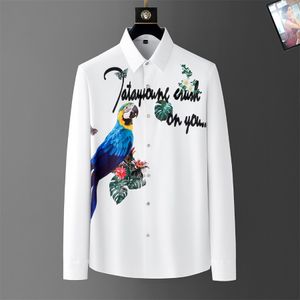 남성 셔츠 탑마 자수 블라우스 긴 소매 단색 슬림 한 캐주얼 비즈니스 의류 긴팔 셔츠 인쇄 셔츠 Z52
