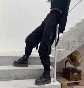 YBYR Big Pockets Spodnie Cargo Kobiety Elastyczne wysoką talię luźne letnią odzież w lupgy taktyczne spodnie Hip Hop Joggers Pants 225189225