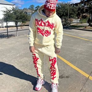 2024 Street Hip-Hop Foam Cuse Cool Zipper Hoodie для подростков мужчин и женщин. Слух свободных спортивных видов спорта Y2K. Поп-одежда 240517