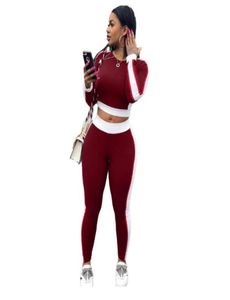 Two Piece Dress Women Tracksuit 2021 Set Crop Top Pants Sweat Suits Womens BodyCon Ensemble Femme 2 Outfit Sports5697701