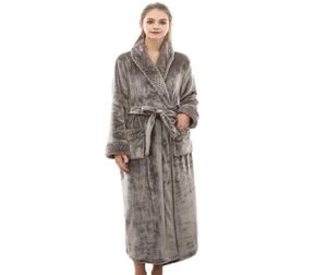 Abito da notte donne accappatoio da accappatoio veste da donna039s inverno inverno longitura di peluche coralline accappatoio abito a maniche lunghe Coatg3 Y21767643