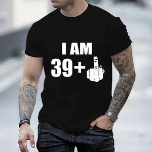남자 티셔츠 남성 짧은 슬리브 티셔츠 40 번째 생일 선물 그래픽 탑 2023 거리 의류 남성 짧은 슬리브 티셔츠 미학 의류 Q240517