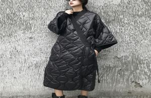 LANMREM New autumn And Winter Japan Styles Batwing Sleeves Loose Big Size Cottonpadded Coat Women Windbreaker JD18601 2011038297504