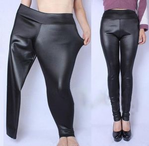 Moda kadın bayan bel seksi siyah sahte deri streç skinny pantolon ince pırta püskürtmeler6481958