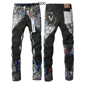 Designer Amirsspurple Marke Herren Trendy Brandneue Anti -Aging -Malt Slim Fit Casual Enge Jeans