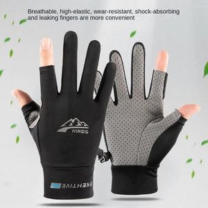 Cycling Gloves Summer Fishing Fashion Touch Screen Anti-UV Sunscreen Finger Flip Thin Driving Men