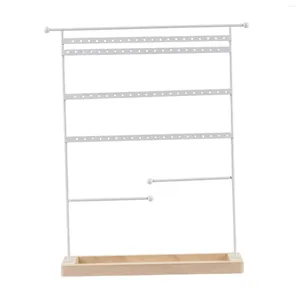 Juwelierbeutel Organizer Standhalter 7 Ebenen mit Holzschalenohrring für Schrank Desktop Kommode Schlafzimmer Anhänger