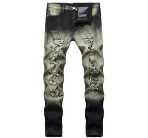 Men Distressed Ripped Fashion Designer Skinny Slim Fit Jeans Motorcycle Biker Jeans Causal Denim Pants Streetwear Mens Jeans Cool4308439