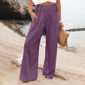 Women's Pants For Women Plus Size Womens Wide Leg Summer Casual High Waisted Palazzo Baggy Beach Trousers With Pantalones