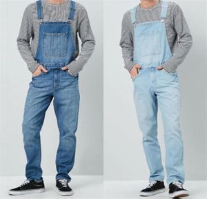 Nowa moda men039s dżinsy kombinezonowe High Street proste jeansowe Jumpsuits Hip Hop Men Cargo BIB Pants Cowboy Mężczyzna Jean Dungarees 4695071