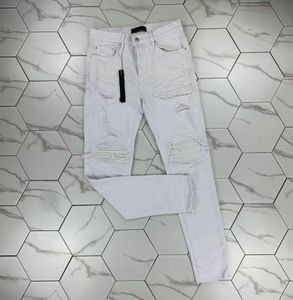 HM583 Mens Designer Jeans Джинсовые джинсы расстроенные разорванные байкерские мотоциклетные джинсовые ткани для мужчин качественная мода Жанн Манс брюки Pour Hommes1480639