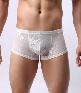 Sexiga underkläder Mens Boxer Lace Floral Printed Sissy Gay Underwear Sport trosor Shorts Boxer Underbyxor Cueca Masculina5425219